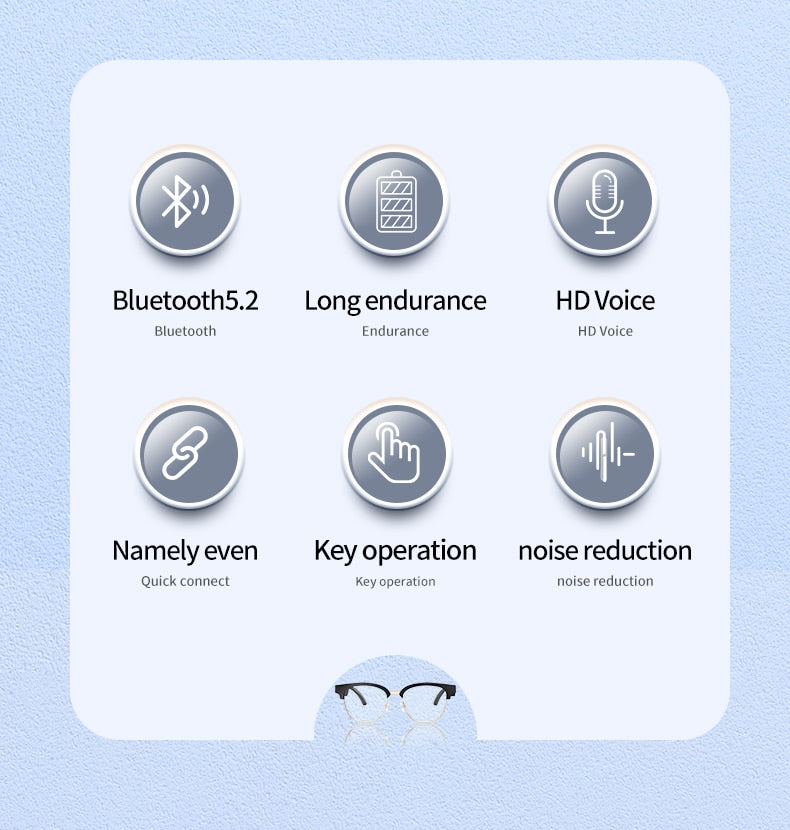 Bluetooth Smart Glasses with Headphones