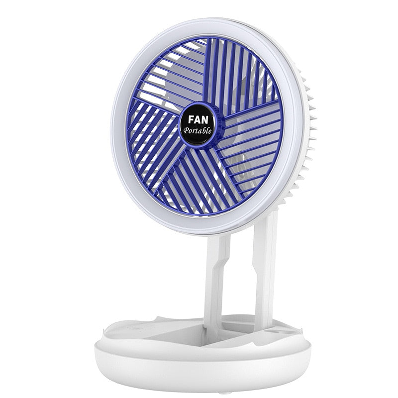 Foldable USB Charging Table Fan | Wall Mounted Ceiling Fan with LED Light | 4 Speed Adjustable Fan