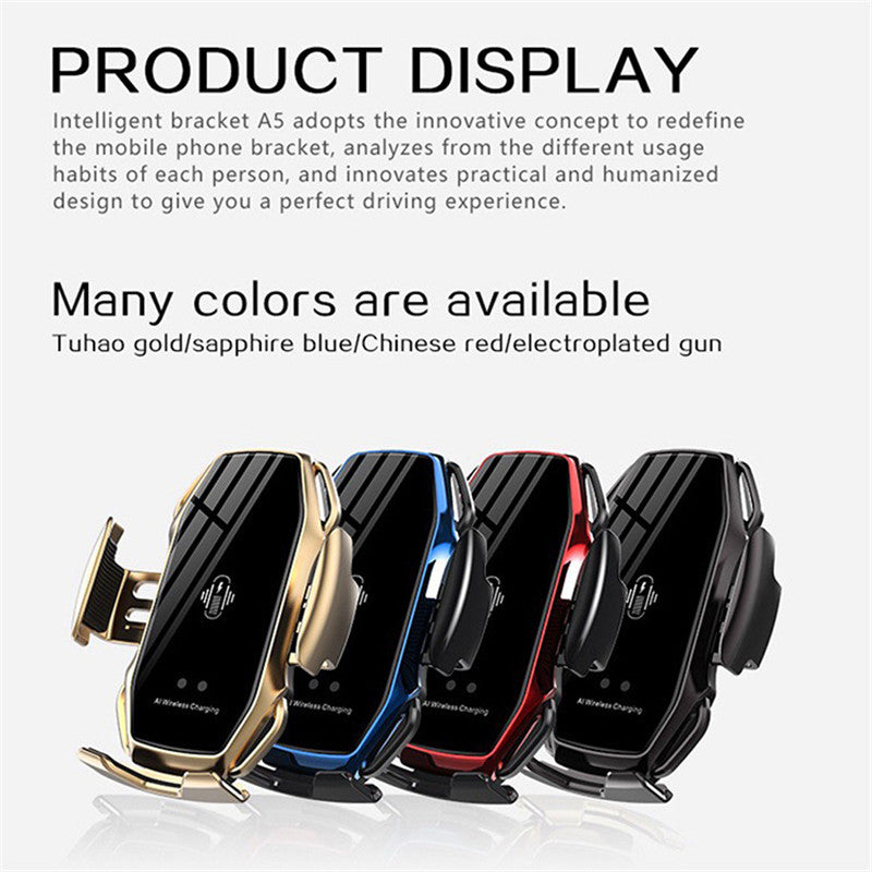 Smart Fast Wireless 10W Car Charger for iPhone  Samsung Mobile Phone Holder