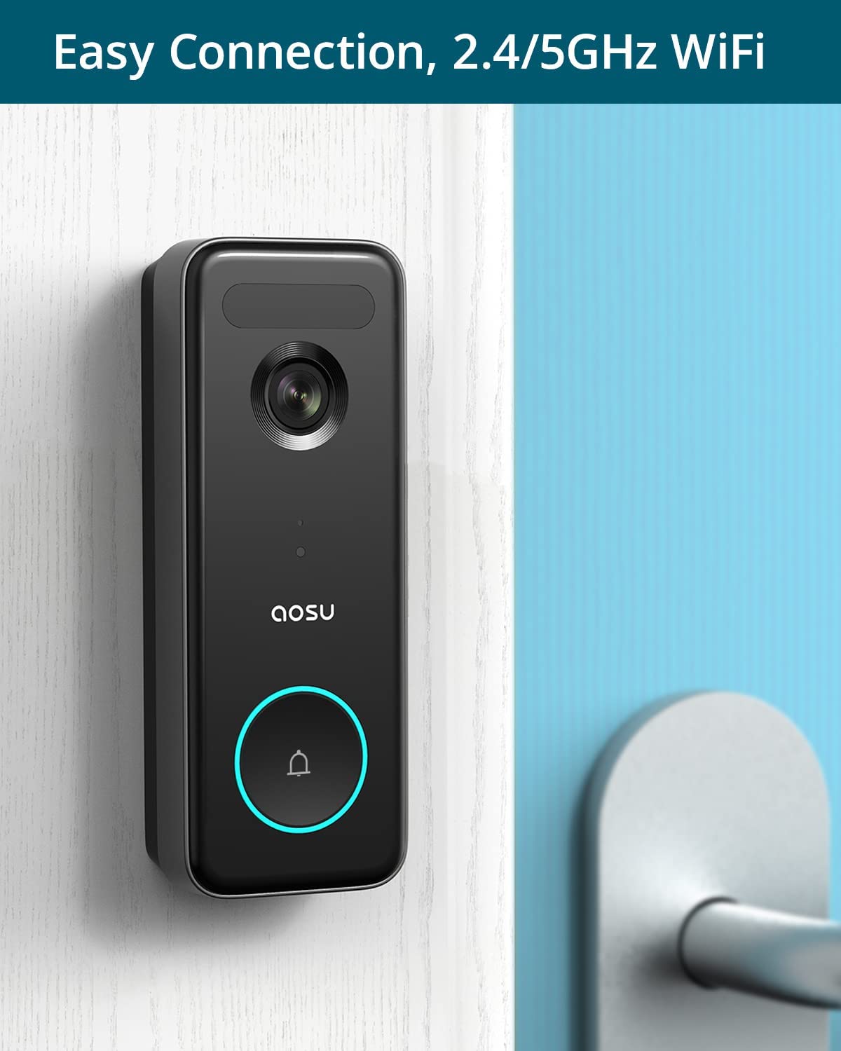 Wireless Video Doorbell Camera, 5MP Ultra HD,  Triple Motion Detection with Homebase, Work with Alexa & Google Assistant