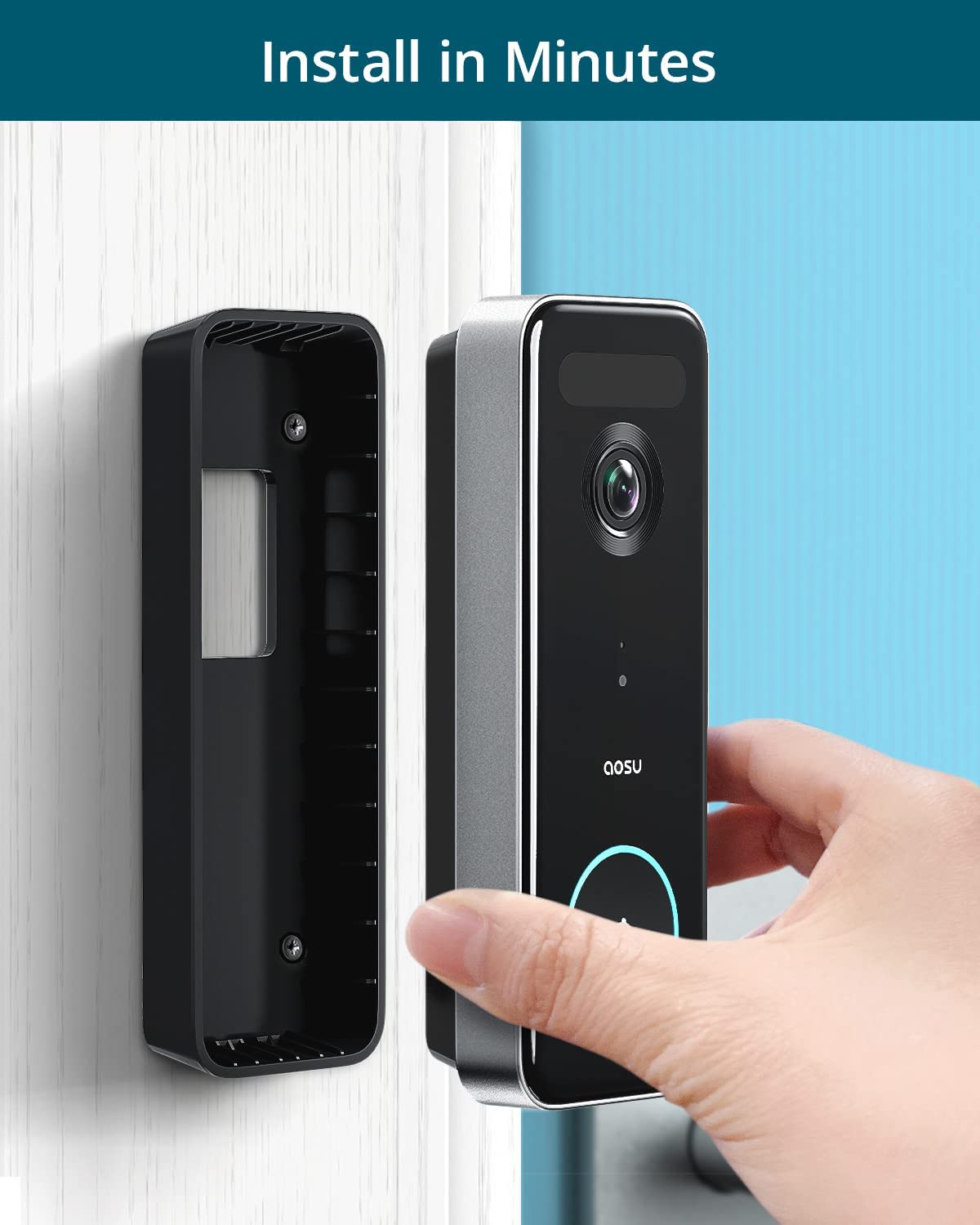 Wireless Video Doorbell Camera, 5MP Ultra HD,  Triple Motion Detection with Homebase, Work with Alexa & Google Assistant