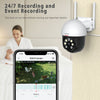 2K Security Camera Outdoor, Pan & Tilt 360° View with Motion Detection Auto Tracking Smart Alerts, 2-Way Audio, IP66 Weatherproof