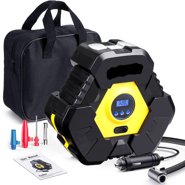 basics Compact Portable 12V 150 PSI Digital Tyre Inflator with  Carrying Case : : Car & Motorbike