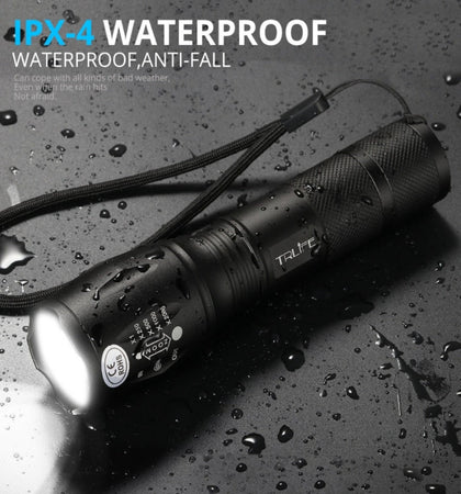 Ultra Bright V6 LED Flashlight 5 Lighting Modes Zoomable Powerful Light with 18650 Rechargeable Battery - Cysos Electronics