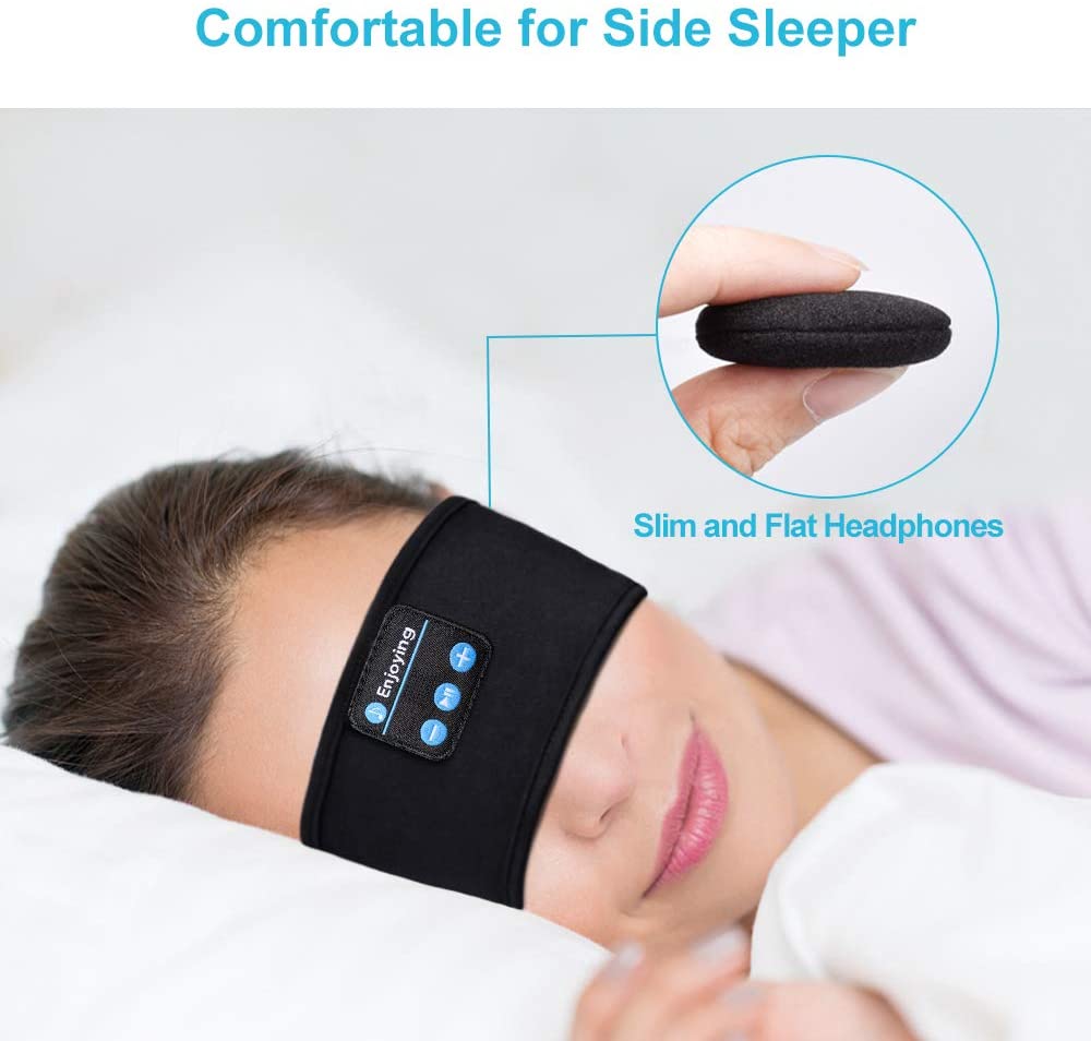 Bluetooth Sleeping  Wireless Music Earphones Eye Mask for Side Sleeper