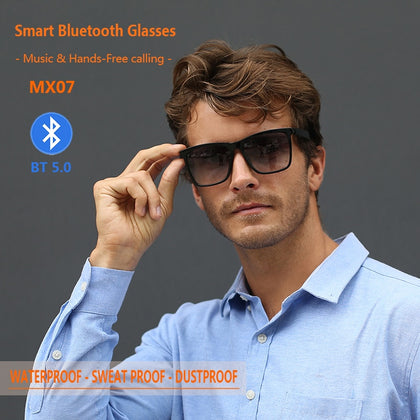 Smart Bluetooth 5.0 Waterproof Call Headphones Anti-Blue Light Music IP67 Wireless glasses - Cysos Electronics