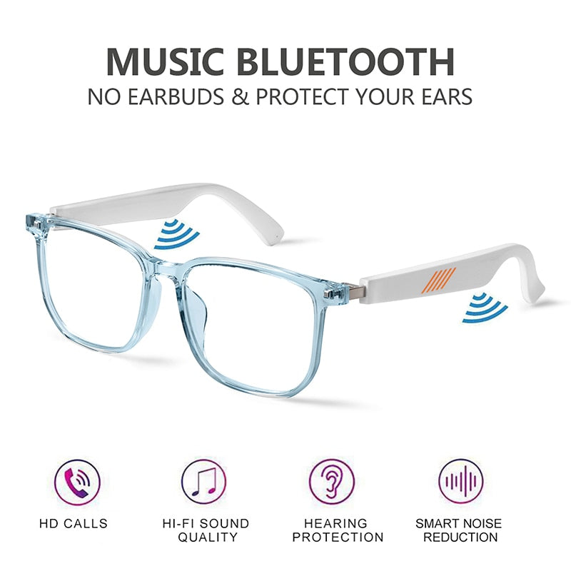 Smart Bluetooth 5.0 Waterproof Call Headphones Anti-Blue Light Music IP67 Wireless glasses