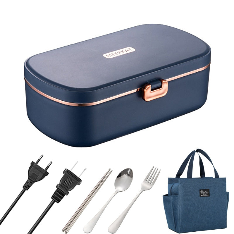Stainless Steel Electric Lunch Box with Heating & Leak-Proof Design