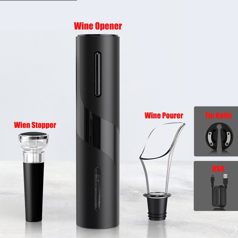Wine Opener with Automatic Corkscrew and Cap Opener