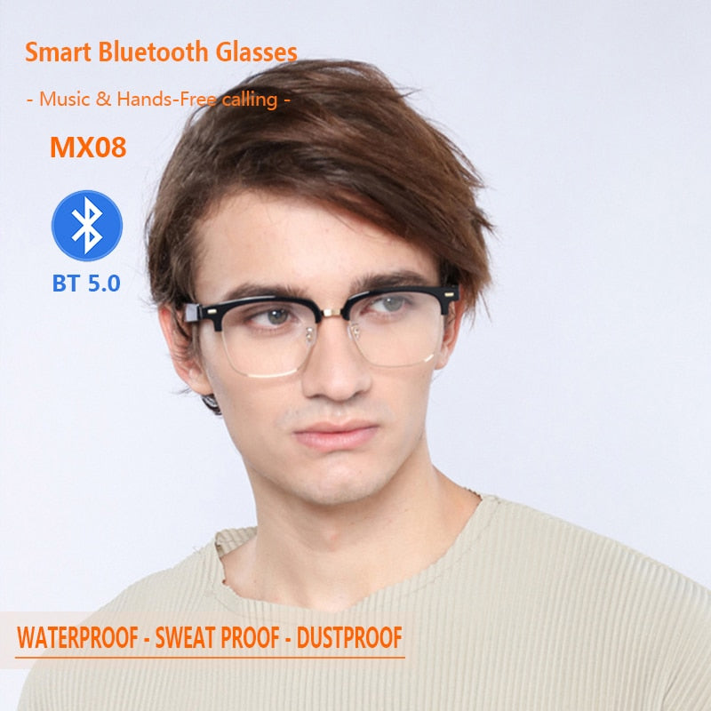 Smart Bluetooth 5.0 Waterproof Call Headphones Anti-Blue Light Music IP67 Wireless glasses