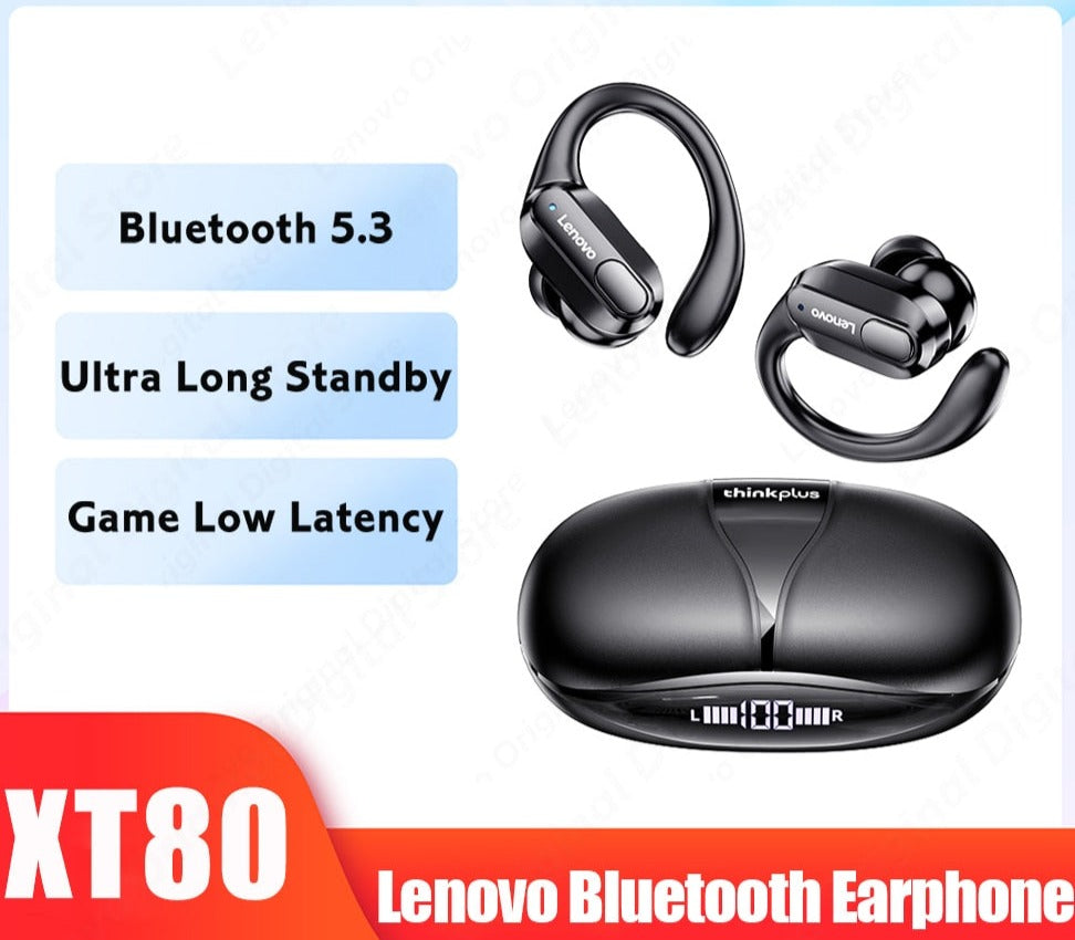 XT80 Bluetooth 5.3 True Wireless Noise Reduction Earhooks Waterproof Headset