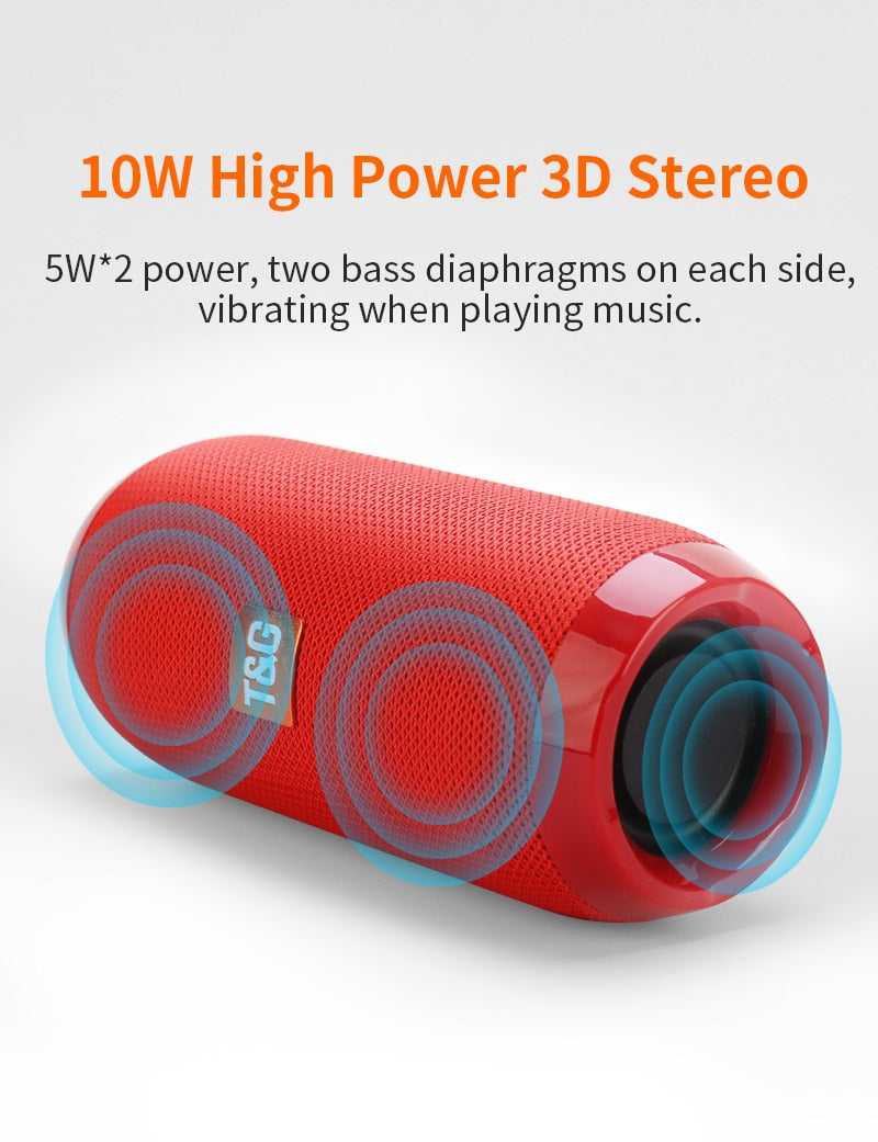 TWS Bluetooth-compatible Portable Waterproof Speaker with Bass