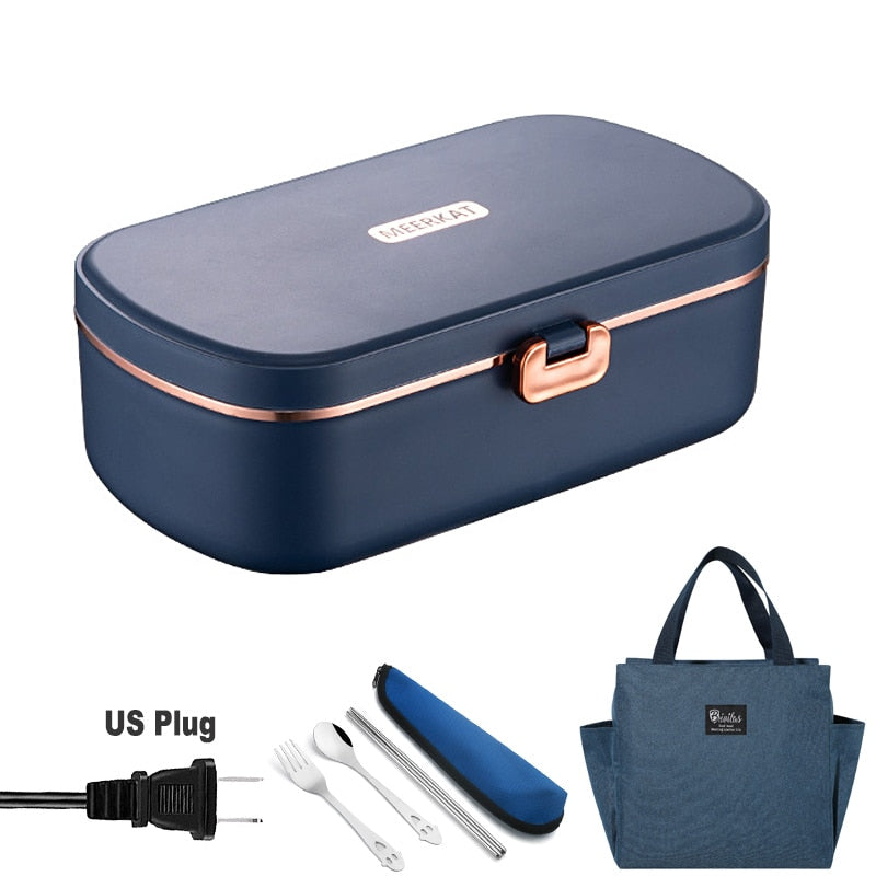 Stainless Steel Electric Lunch Box with Heating & Leak-Proof Design