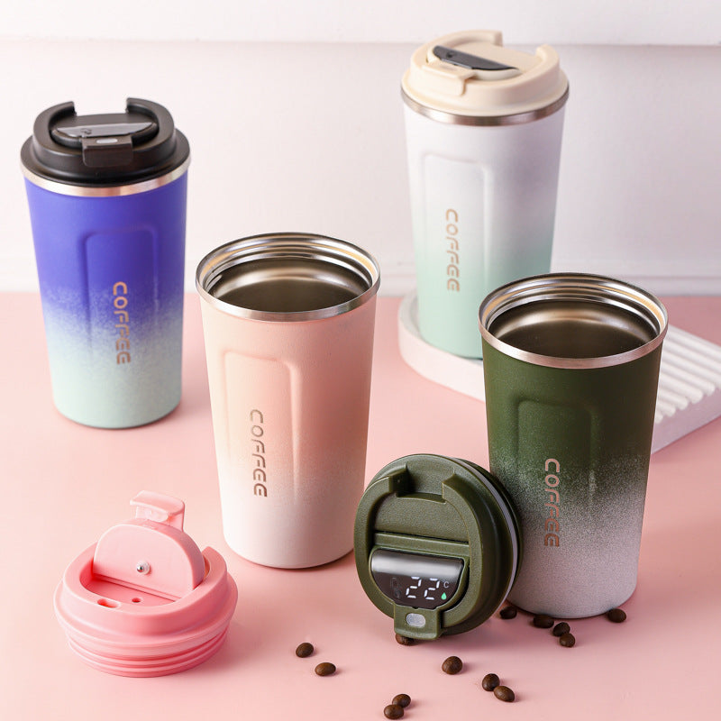 Travel Coffee Cup with Temperature Display