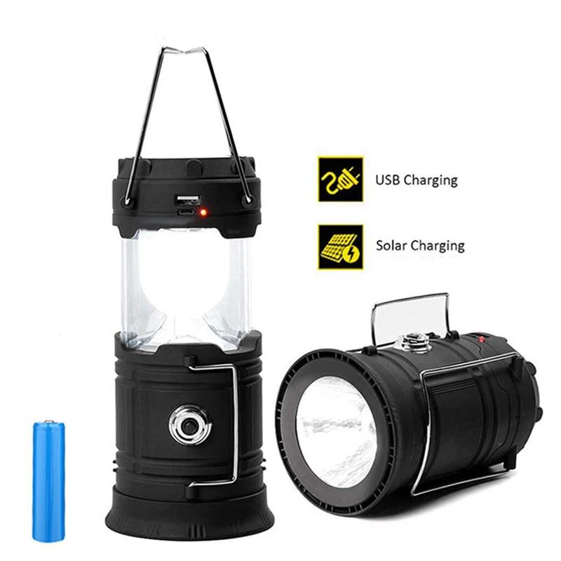 LED Solar Powered USB Rechargeable Collapsible Emergency Latern