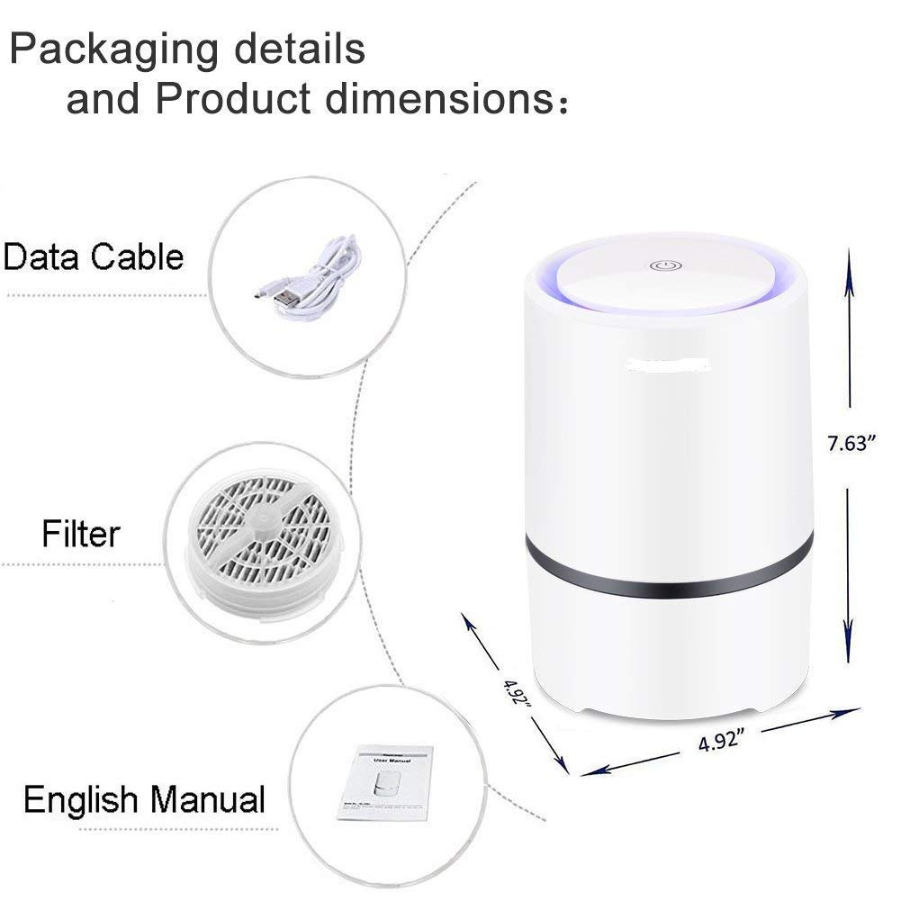 Air Purifier Air Cleaner with Home HEPA Filters and Night Light