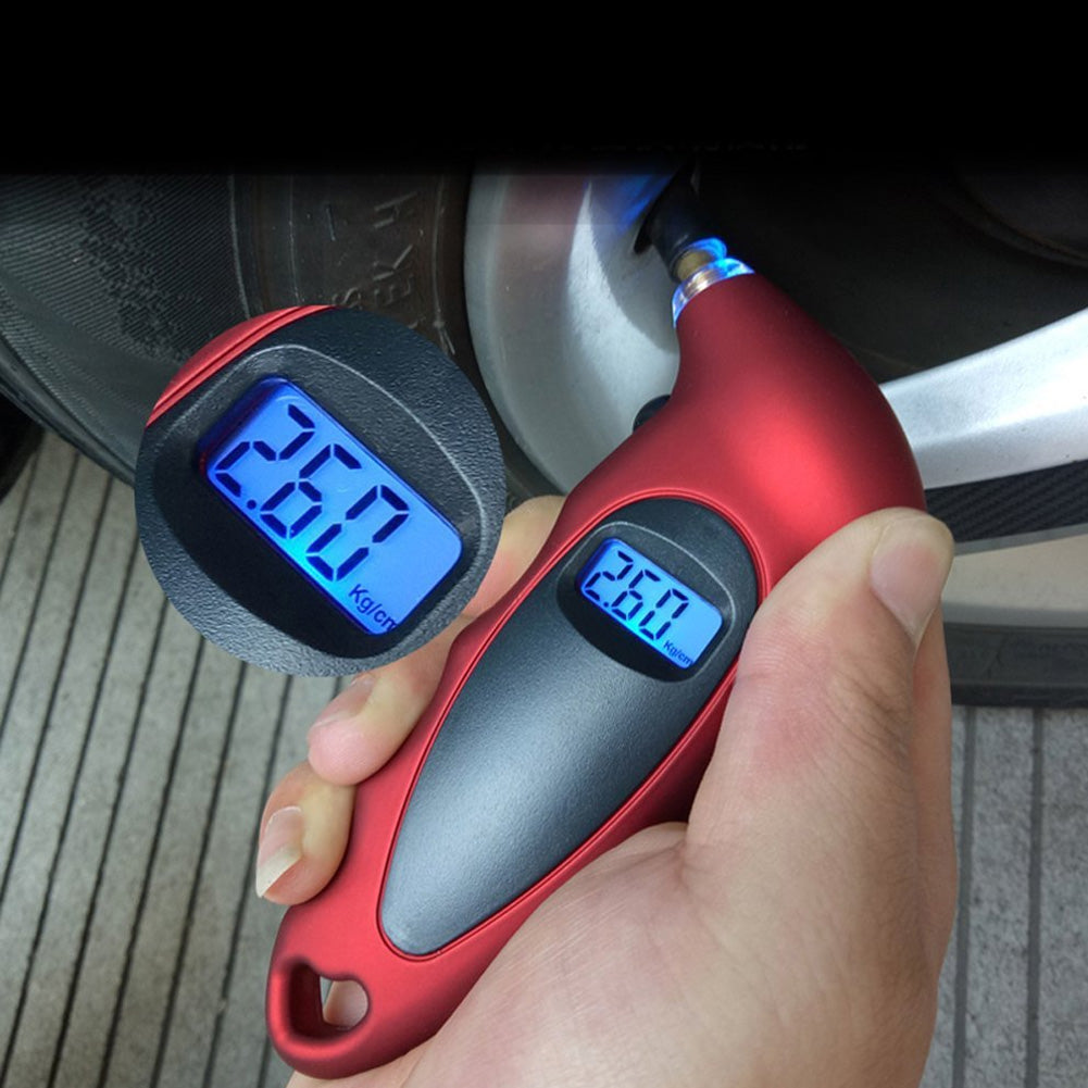 Car Tire Air Pressure Gauge with Backlight and LCD Display